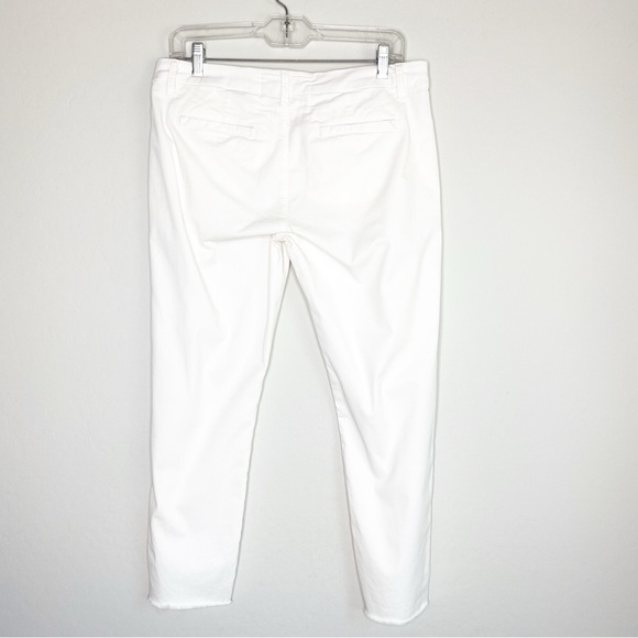 Frank & Eileen Wicklow Trouser Relaxed Fit Raw Hem Ankle Pants White Size 6 - Picture 3 of 11